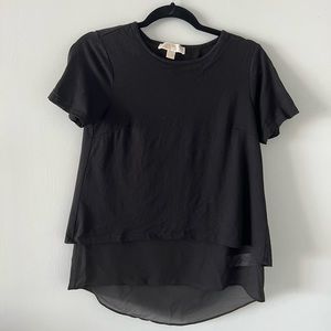 Michael Kors - Black Organza Wrap Tee
